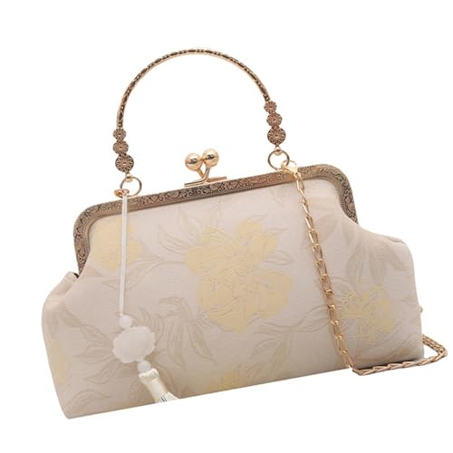 YiNLuax Luxuriöse Kette Cheongsam Bag Elegante Chinesische Stil Umhängetasche Auffällige Handtasche Stickerei Abendparty Geldbeutel Luxuriöser Samt Chinesischer Stil Geldbeutel von YiNLuax