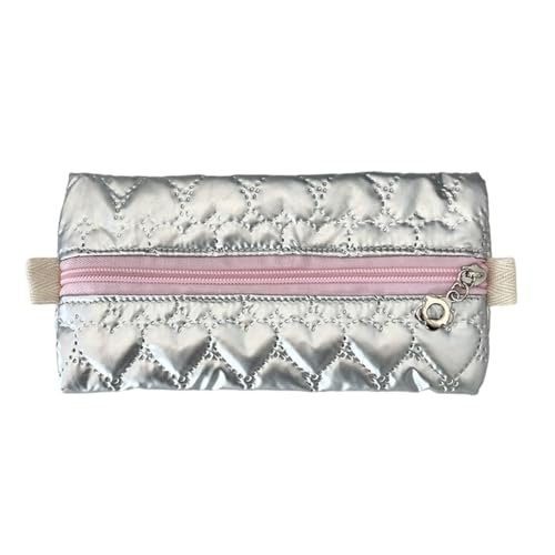 YiNLuax Metallic Color Bleistift Beutel Bowknot Print Stifttasche Große Kapazität Bleistift Hülle Fahrstift Veranstalter Reisen Make Up Tasche Professionelle Büroschreibtisch Organisatoren von YiNLuax