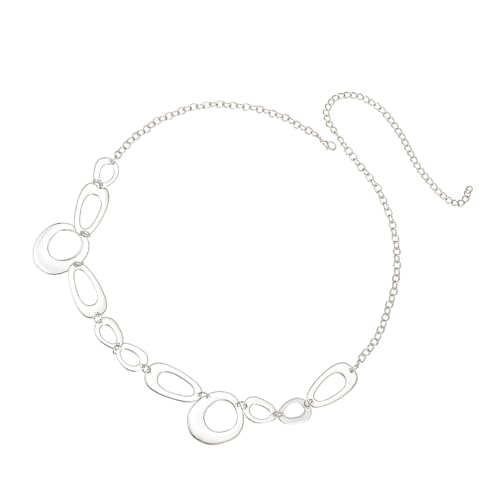 YiNLuax Mode Metal Circular Taille Kette Zeitgenössische Legierungsringe Taillenkette Einzigartiger Gürtelschmuck Für Mode Vorwärts Modegürtel Accessoire von YiNLuax