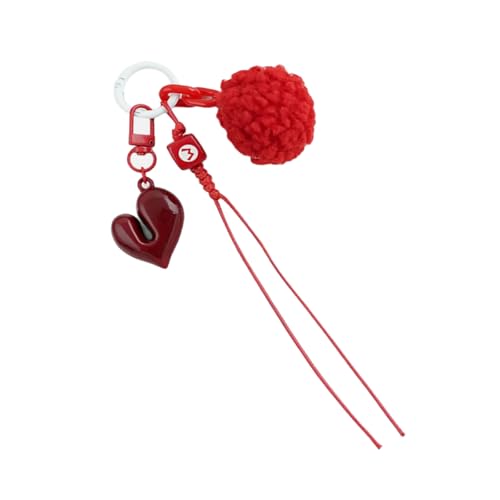YiNLuax Mode Rotes Herz Plüschschlüsselkette Einzigartiger Herzhänger Keychain Ornament Modeliebhaber Und Dekore von YiNLuax