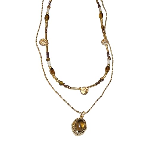 YiNLuax Moderne Stile Sonnenanhänger Halskette Schlüsselbeinkette Mit Edelstahlkette Und Naturstein Die Titanstahl Stahlsonnenhalskette Detailliert Detailliert von YiNLuax