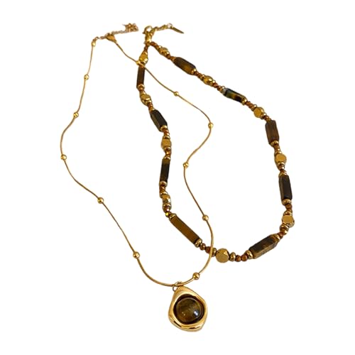 YiNLuax Moderne Stile Sonnenanhänger Halskette Schlüsselbeinkette Mit Edelstahlkette Und Naturstein Die Titanstahl Stahlsonnenhalskette Detailliert Detailliert von YiNLuax
