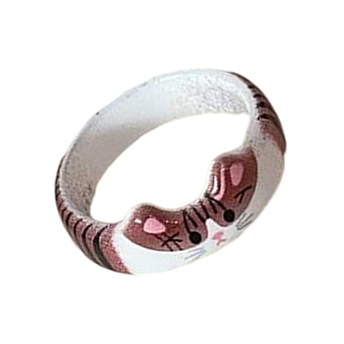 YiNLuax Modische Kreative Katzen Geformte Drop Glaze Frauen Ringe Handgefertigte Tierische Fingerband Stylish Party Wear Schmuck von YiNLuax