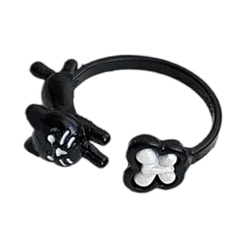 YiNLuax Modische Tierförmige Verstellbare Ringe Schöne Cartoon Katzen Hunde Schmuck Sondergeschenke Für Sie Stilvolle Outfits Verstellbare Fingerringe von YiNLuax