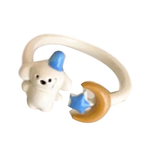 YiNLuax Modische Tierförmige Verstellbare Ringe Schöne Cartoon Katzen Hunde Schmuck Sondergeschenke Für Sie Stilvolle Outfits Verstellbare Fingerringe von YiNLuax