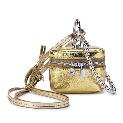 YiNLuax Münze Geldbeutel Keychain Verspielte Münzhalter Geldbörse Accessoire Leder Textur Für Modische Jugendliche Frauen Und Studenten Leder Hörphone Aufbewahrungskoffer von YiNLuax