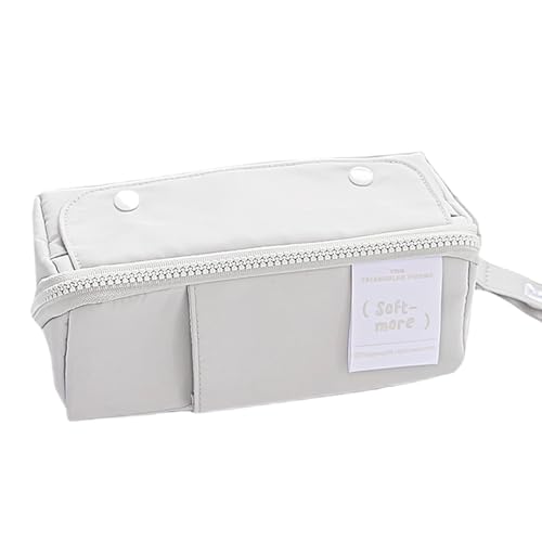 YiNLuax Multifunktionales Federmäppchen, große Kapazität, ausziehbares Stifteetui, mehrere Fächer, Segeltuch, Stiftebeutel für Studenten, Fog, 80*200*80MM von YiNLuax