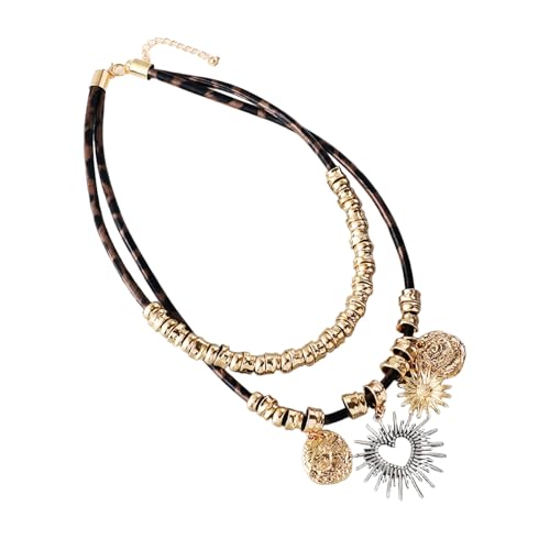 YiNLuax Romantik Hohl Herzschichtkettenkette Halskette Aus Korrosionsresistenten Legierungen Für Tägliche Verschleiß Trendige Schicht Liebesheizschmuck von YiNLuax