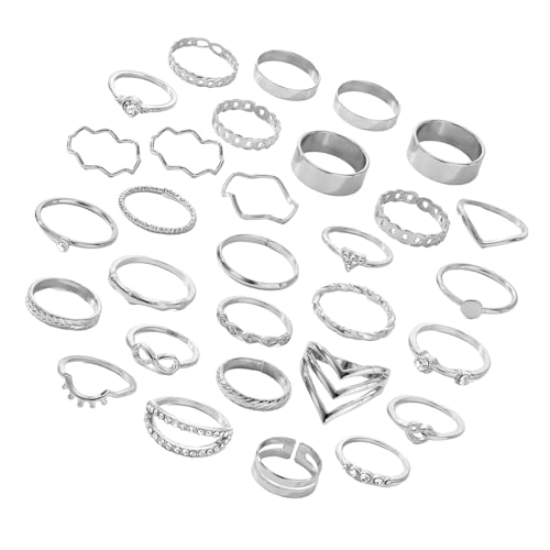 YiNLuax Silber/Gold Farbringe Set Elegant Stapel Geometrischer Fingerringe Schmuck Für Frauen Tägliche Outfits Partyzubehör YiNLuax Silber/Gold Farbringe Set Elegant Stapel Geometrischer Fingerringe Schmuck Für Frauen Tägliche Outfits Partyzubehör von YiNLuax