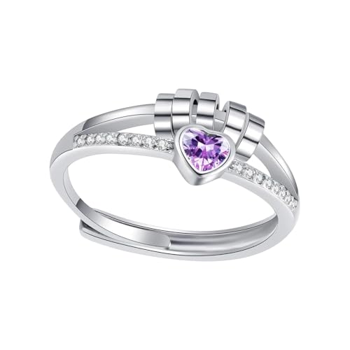 YiNLuax Stabile Messing Ängstliche Ringe 14K Gold Plated Heart Designs Mit Kubikzirkonia Spinner Perle Tragbar Für Stressabbau von YiNLuax