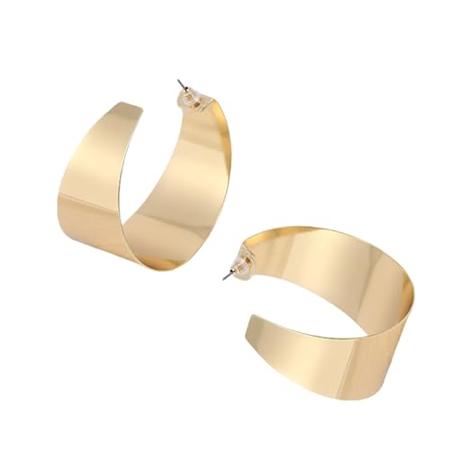 YiNLuax Stilvolle Halbe Runde Ohrringe Dangle Ohrringe Bequeme Ohrschmucke Metalltextur Für Tägliche Und Party Tragen Metallohrringe von YiNLuax