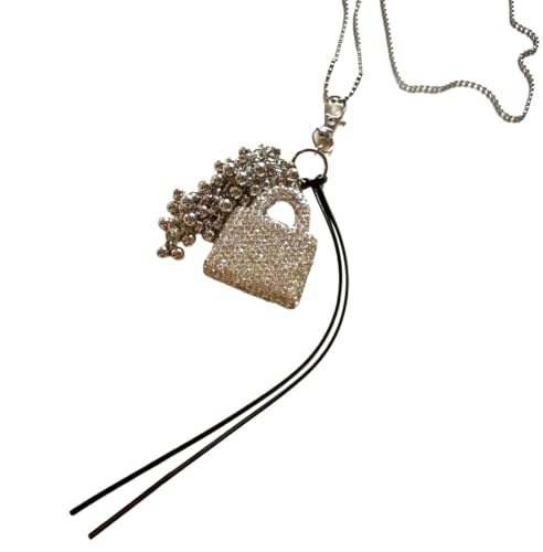 YiNLuax Stilvolle Handtasche Halskette Charme Crossbody Taschen Anhänger Schlüsselbein Kette Leichtmodische Schmuck Geschenk Minimalistische Handtasche Halskette von YiNLuax