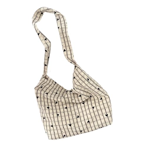 YiNLuax Stilvolles Koreanisches Design Polyester Umhängetasche Casual Crossbody Tasche Satchel Mit Innerer Tasche Für Die Arbeit Täglich Verwenden Sie Modische Gitterdesign Umhängetasche von YiNLuax