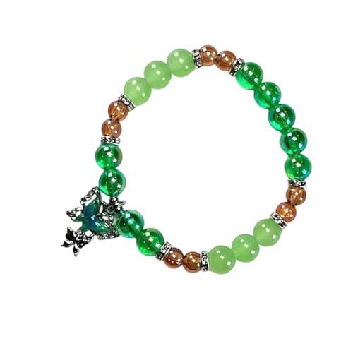 YiNLuax Stilvolles Kristallarmband Mit Schmetterling Anhänger Perlen Armband Handgefertigtes Freundschafts Armband Für Frauen Mädchen von YiNLuax