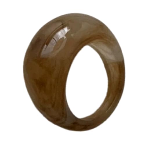 YiNLuax Stylish Harz Gebogen Geformte Ringe Komfort Fit Wide Outs von YiNLuax