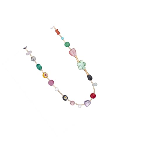 YiNLuax Trendige Keramik Halskette Mit Glasdetail Summers Schmuck Marine Inspirierte Keramikschmuck Geschenk Für Frauen Täglich Leichte Halskette von YiNLuax
