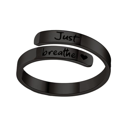 YiNLuax Verstellbare Buchstaben Offene Ringe Edelstahl Textur Schmuck Für Hochzeitsfeier Und Tägliche Modezubehör Verstellbare Herzringe von YiNLuax