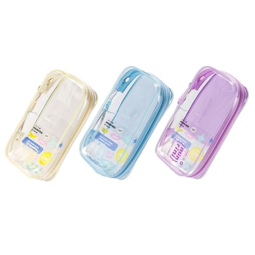 YiNLuax Wasserfestes Klares PVC Bleistift Gehäuse Leichtgewicht Tragbarer Stift Organizer Beutel Für Erwachsene Kinder Für Erwachsene Kinder Reißverschluss School Essentials Bag von YiNLuax