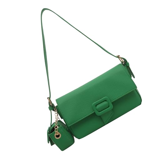 YiNLuax Women Aberarm Bag Festkolor Umhängetasche Mode Pendeln Retro Handtasche All Matching Achsel Mit Hängenden Frauen Achsel Casual Handtasche Retro Schulter PU Leder Unterarm von YiNLuax