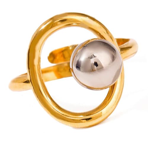 YiNLuax Zeitgenössische Asymmetrische Schleifenschmuck Edelstahlringe Einfache Wartung Und Vielseitiges Styling Fingerzubehör Moderne Geometrische Ringdesign von YiNLuax
