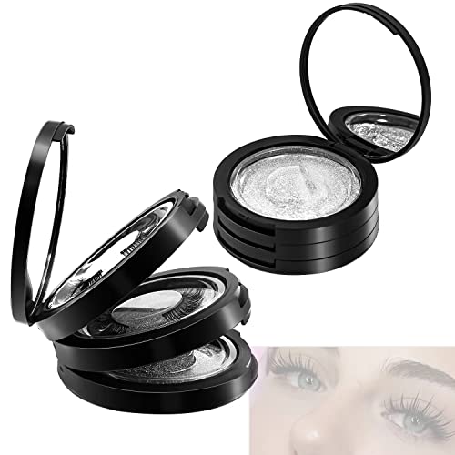 3-lagige Wimpernhalter-Organizer, rund, falsche Wimpern, Behälter mit Spiegel, Make-up, Leere Tasche für Reisen, 2 Stück, schwarz von YiQiYi