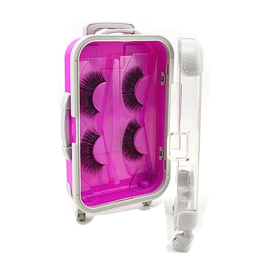 YiQiYi Organizer für künstliche Wimpern, Wimpernverlängerung, Mini-Koffer, Wimpern-Organizer, Verpackung, Make-up-Behälter, Luaage Box für Frauen, Reisen, 2 Wimpernablagen (lila) von YiQiYi