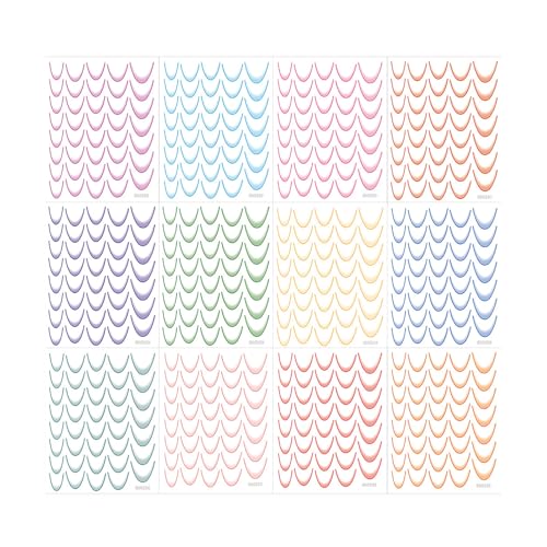 12 Blatt French Line Nails Art Aufkleber French Tip Line Nails Abziehbilder Selbstklebende Nagelaufkleber Farbverläufe Nails Sticke von YiQinzcxg
