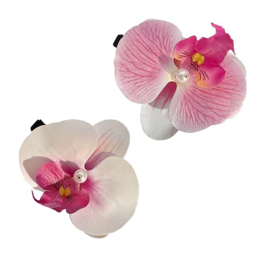 2 Stück Modische Haarnadeln Orchideen Blume Haarspange Zarte Blumen Haarnadeln Frauen Haarnadeln Styling Haarschmuck Floral Haarspange von YiQinzcxg