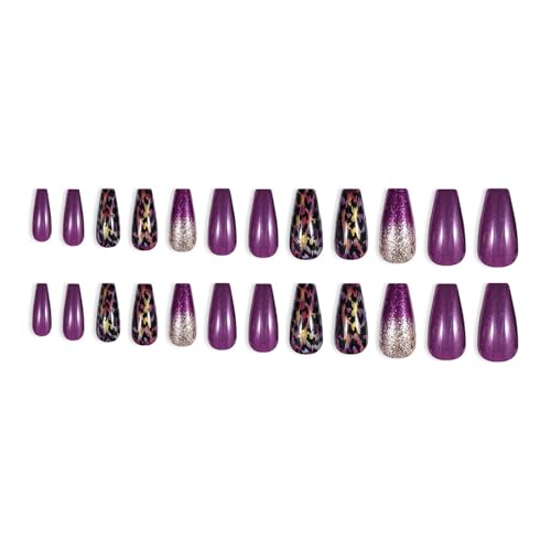 24 Stück Glitzernde Nägel Zum Aufkleben Farbverläufe Leoparden Falsche Nägel Langer Sarg Zum Aufdrücken Der Nägel Künstliche Nägel Für Frauen 24 Stück Glitzernde Nägel Zum Aufkleben Farbverläufe Leoparden Falsche Nägel Langer Sarg Zum Aufdrücken Der Nägel Künstliche Nägel Für Frauen von YiQinzcxg