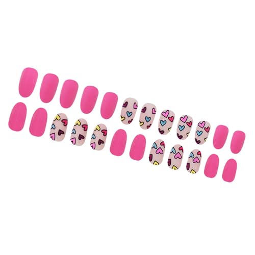 24 Stück Mandelnägel Zum Aufdrücken Valentinstag Französische Kunstnägel Acryl Kunstnägel Künstliche Nägel Kleber Auf Den Nägeln Für Damen Und Mädchen von YiQinzcxg