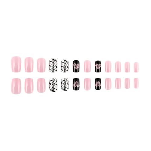 24pcs Press Auf Nägeln Square Klebstoffe Auf Nägeln Französisch Gefälschte Nägel Designs Falsche Nägel Künstliche Nägel Geschenke Für Frauen Mädchen von YiQinzcxg