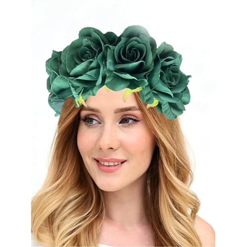 Brautdusche Blume Stirnband Frauen Hochzeit Hairhoop Rose Haarband für Mädchen Frauen Sommer Kopfschmuck Haarschmuck von YiQinzcxg