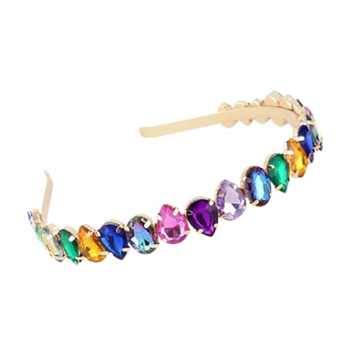 Bunte Kristall-Kopfbedeckung, Haarreif, Diamant-Tiaras für Schönheitswettbewerbe, Abschlussbälle, Stirnbänder, elegantes Haarband, Club, Kristall-Stirnbänder, Brautschmuck von YiQinzcxg