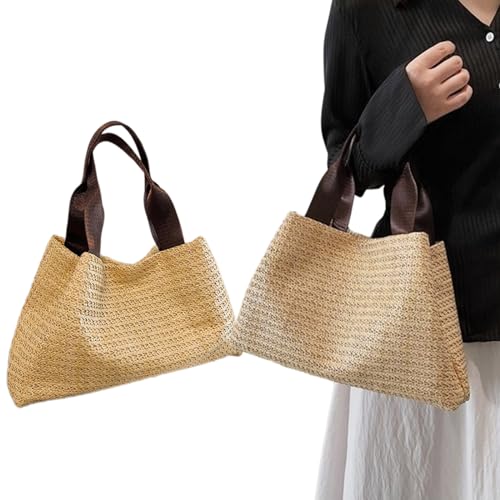 Casa Strohbeutel Urlaubsstrand Handtasche Große Kapazität Top Handgewebte Schulter Für Verschiedene Anlässe Modisch von YiQinzcxg