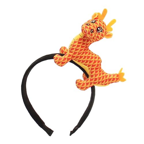 Chinesisches Neujahrs-Maskottchen, Drachen-Stirnband, Plüsch-Kopfbedeckung, Haarreif, Cartoon-Tier-Haarband, Foto-Requisiten, Haarschmuck, Drachen-Thema, Geschenk von YiQinzcxg