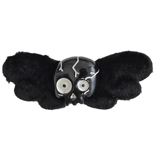 Dunkle Flache Clip Haarnadel Flügel Schädel Balletcore Kopfbedeckung Bunches Clip Elegante Fledermausflügel Haarspange Foto Requisiten von YiQinzcxg