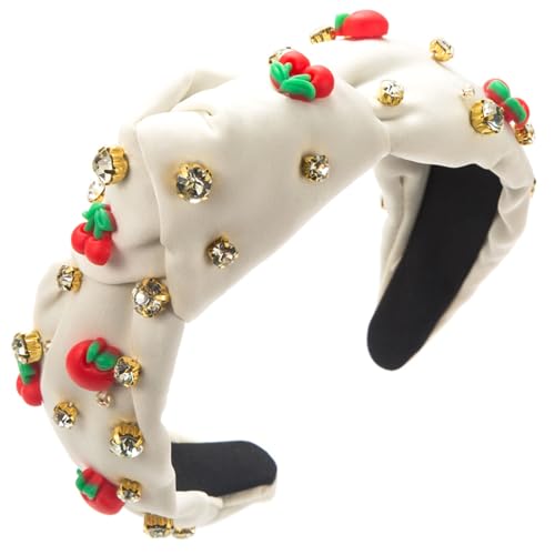 Elegantes Geknotetes Stirnband Für Frauen Rutschfestes Frühlingshaarband Strasssteine Fruchtperlen Besetztes Stirnband Für Mädchen Haarstyling von YiQinzcxg