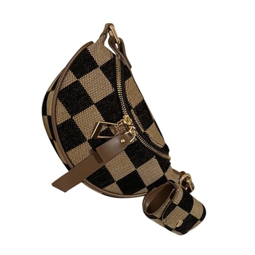 Frauen Karierte Crossbody Tasche Schulterbeteiligung Mit Kopfhörerhalter Casual Chest Taschen Für Tägliche Wesentliche Frauen Karierte Crossbody Tasche Schulterbeteiligung Mit Kopfhörerhalter Casual Chest Taschen Für Tägliche Wesentliche von YiQinzcxg