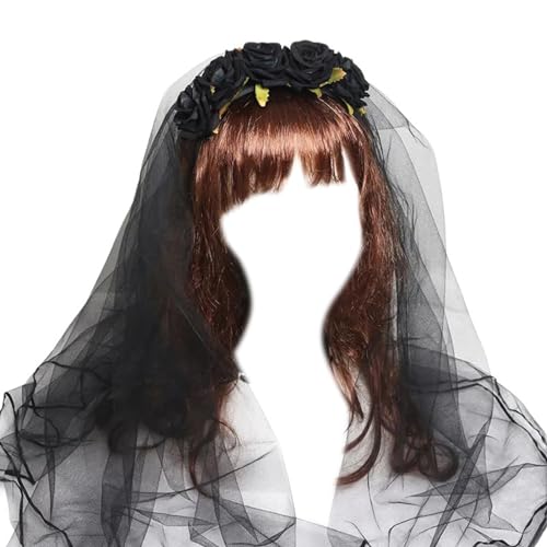 Gothic Blumenform Haare Hoop Mit Schleier Komfortable Stirnband Hochzeitsfeier Braut Haarstyling Stirnband Buntes Haarband Für Hochzeits Mädchen Haarband Für Mädchen Machen Fotos Frauen von YiQinzcxg