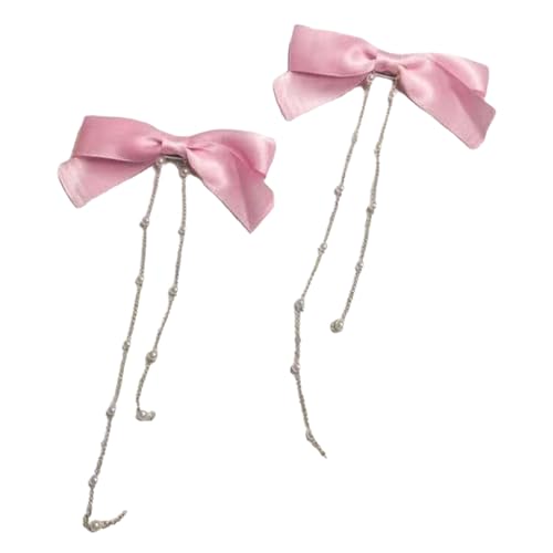 Haarschleife Seitlicher Clip Schleife Haarspangen Süße Schleife Haarspange Schleife Haarspange Haarschleifen Mit Langen Perlen Quasten Für Mädchen von YiQinzcxg