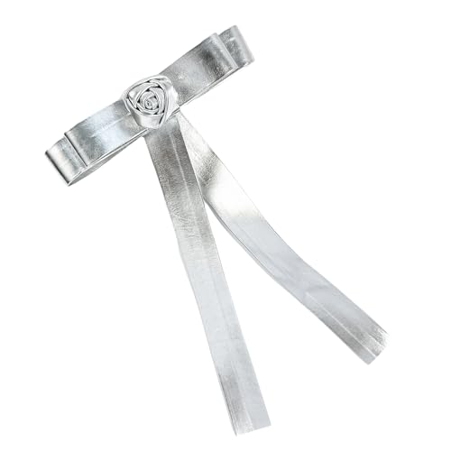 Haarspange Schleifen Silber 2000er Jahre Balletcore Schleifen Flache Clip Balletcore Haarnadel Schleifen Elegante Haarspange Für Bündel von YiQinzcxg