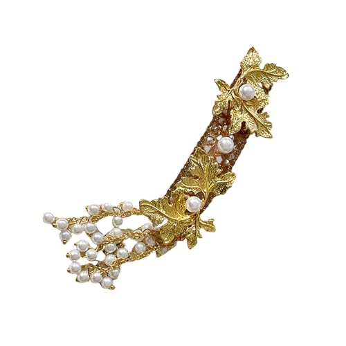 Handgefertigter Haarschmuck Aus Goldlegierung Mit Kristall Und Perlenquasten Für Modebewusste Frauen Die Einzigartige Stile Suchen von YiQinzcxg