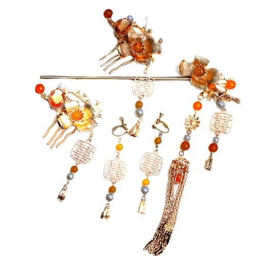 Handgefertigter Legierungshaarstock Set Mit Runden Perlen Verzierungen Haarstücke Chinesische Haarnadelzubehör Für Frauen von YiQinzcxg