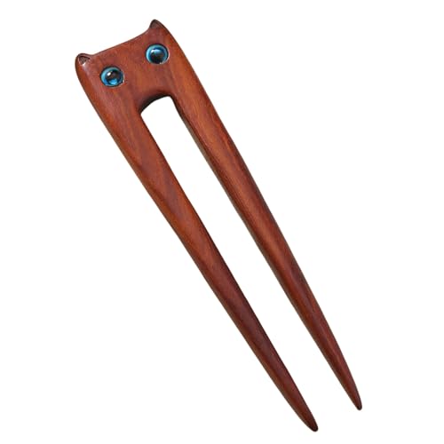 Holz Katzen Haar Accessoire Multifunktionaler Modischer Haarschmuck Einzigartige Katzen Haarnadel Mit Holzstruktur Geeignet Für Jedes Outfit von YiQinzcxg