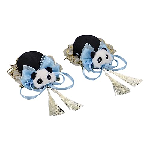 Lolitas Kopfschmuck, niedliches Haar-Accessoire, Cosplay-Haarspange, Plüsch-Panda-Schleife, Dekoration, süße Haarnadeln, 10,2 x 30,5 cm, Schleife, Panda, Haarspange, für Erwachsene, Damen, von YiQinzcxg