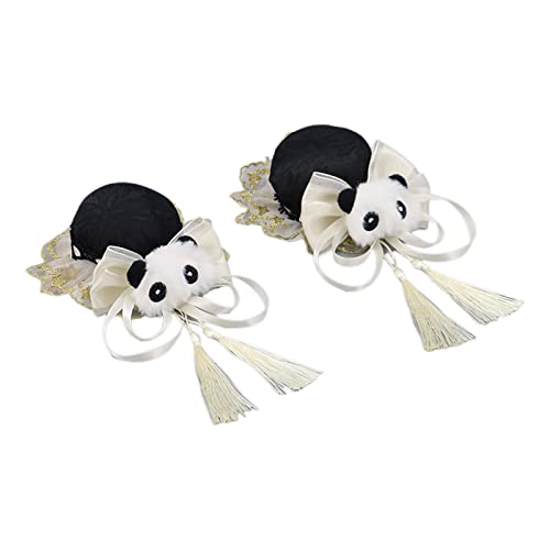 Lolitas Kopfschmuck, niedliches Haar-Accessoire, Cosplay-Haarspange, Plüsch-Panda-Schleife, Dekoration, süße Haarnadeln, 10,2 x 30,5 cm, Schleife, Panda, Haarspange, für Erwachsene, Damen, von YiQinzcxg