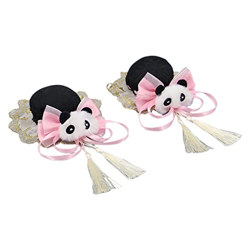 Lolitas Kopfschmuck, niedliches Haar-Accessoire, Cosplay-Haarspange, Plüsch-Panda-Schleife, Dekoration, süße Haarnadeln, 10,2 x 30,5 cm, Schleife, Panda, Haarspange, für Erwachsene, Damen, von YiQinzcxg