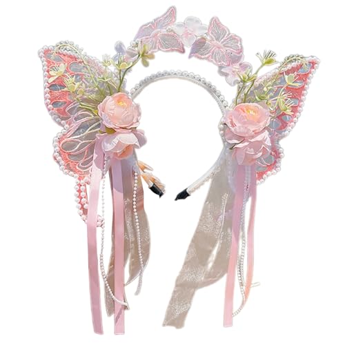 Märchenperlen Schmetterlingshaarband Glitzernder Stirnband Junggeselle Party Prinzessin Schmuck Kopfstück Kopfstück von YiQinzcxg