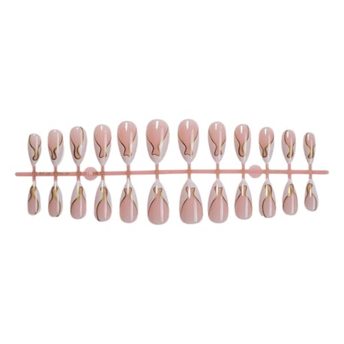Mandelnägel Zum Aufdrücken Acryl Glänzend Künstliche Nägel Französische Spitze Künstliche Nägel 24 Stück Zum Aufkleben Auf Die Nägel Für Frauen von YiQinzcxg