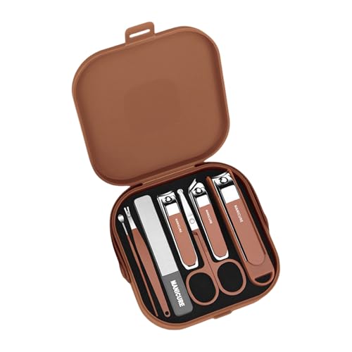 Maniküre Set Nägel Clippers Set 7pcs Edelstahl Stähle Nägel Pflegekits Pediküre Set Mit Plastik Reisefall Frauen Männer Nagelpflege Maniküre Pflege Set Mit Reisefall von YiQinzcxg